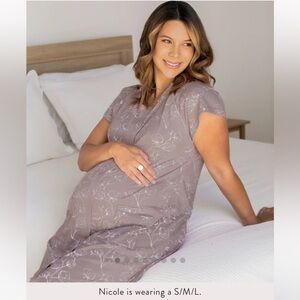Kindred Bravely Labor & Delivery Gown Lilac Bloom Size S/M/L
